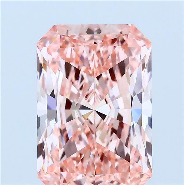 2.74ct Radiant FANCY VIVID PINK VVS2 Lab Created Diamond