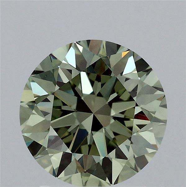 2.06ct Round FANCY VIVID GREEN VS1 Lab Created Diamond
