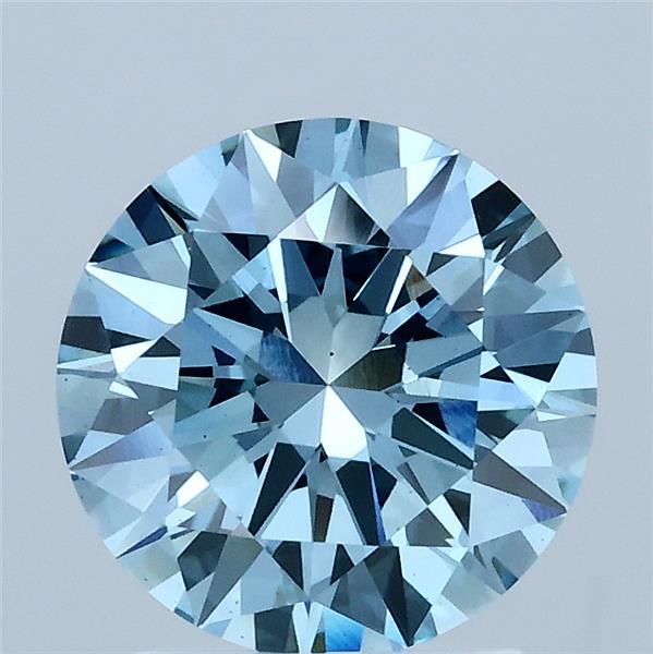 2ct Round FANCY VIVID BLUE VS1 Lab Created Diamond
