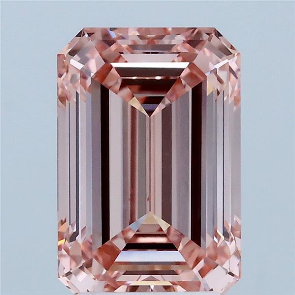 3ct Emerald FANCY INTENSE PINK VS1 Lab Created Diamond