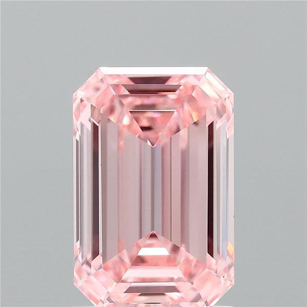 1.51ct Emerald FANCY VIVID PINK VVS2 Lab Created Diamond