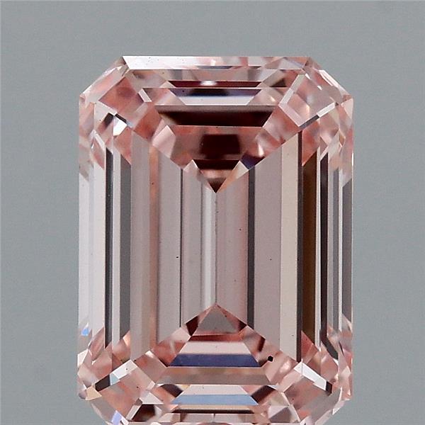 1.69ct Emerald FANCY INTENSE PINK VS2 Lab Created Diamond