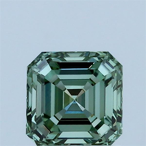 1.01ct Asscher FANCY VIVID GREEN VS1 Lab Created Diamond