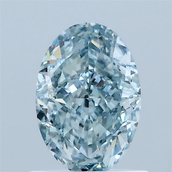 1.08ct Oval FANCY INTENSE GREEN BLUISH VS1 Lab Created Diamond