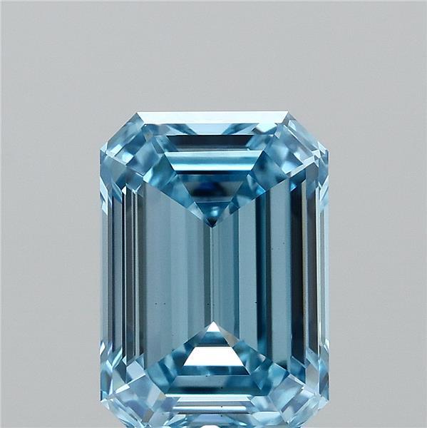 1.49ct Emerald FANCY VIVID BLUE VS1 Lab Created Diamond