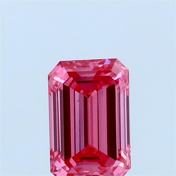 0.59ct Emerald FANCY VIVID PINK VS1 Lab Created Diamond