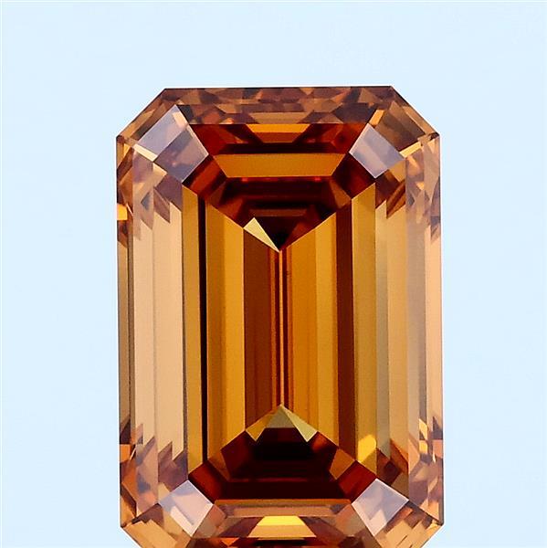 3.52ct Emerald FANCY ORANGY BROWN VVS2 Lab Created Diamond
