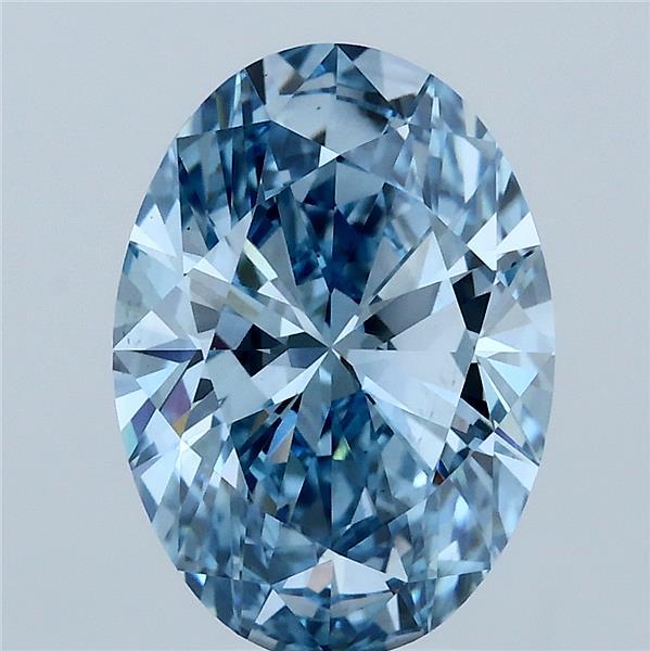 3.1ct Oval FANCY VIVID BLUE VS1 Lab Created Diamond