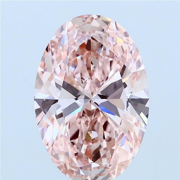 3.06ct Oval FANCY INTENSE PINK VS2 Lab Created Diamond