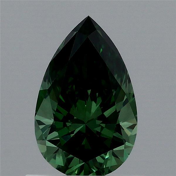 0.78ct Pear FANCY VIVID GREEN VS1 Lab Created Diamond