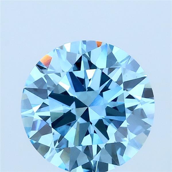 1.5ct Round FANCY VIVID BLUE VS2 Lab Created Diamond