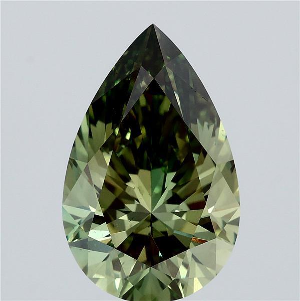 5.03ct Pear FANCY VIVID GREEN VS1 Lab Created Diamond
