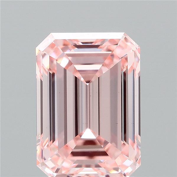 2.1ct Emerald FANCY VIVID PINK VS1 Lab Created Diamond
