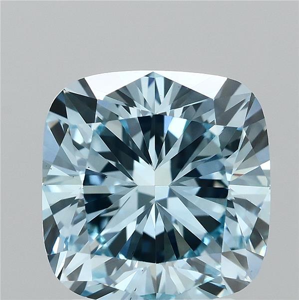 2.7ct Cushion FANCY VIVID BLUE VS2 Lab Created Diamond