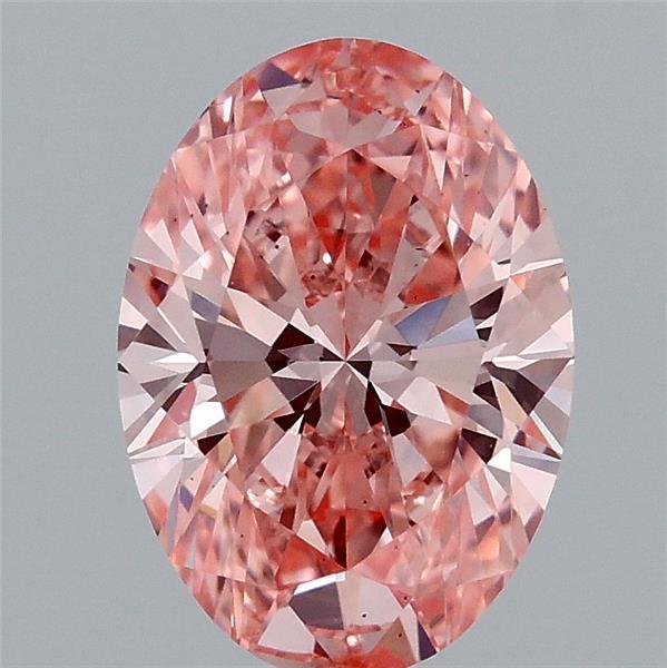 1.65ct Oval FANCY VIVID PINK VS2 Lab Created Diamond