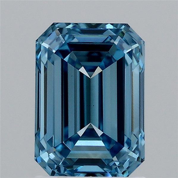 2.03ct Emerald FANCY VIVID BLUE VS1 Lab Created Diamond