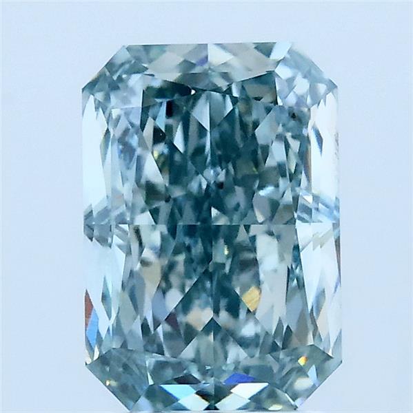 2.08ct Radiant FANCY INTENSE GREEN BLUE VS1 Lab Created Diamond
