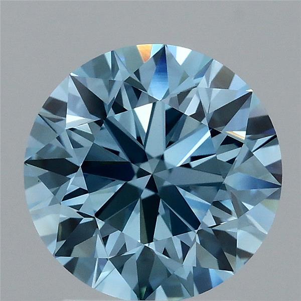 2.44ct Round FANCY VIVID BLUE VS1 Lab Created Diamond