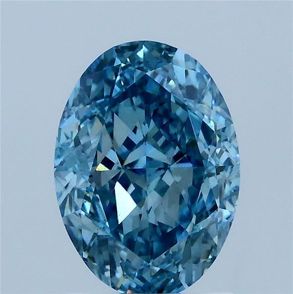 2.09ct Oval FANCY VIVID BLUE VS2 Lab Created Diamond