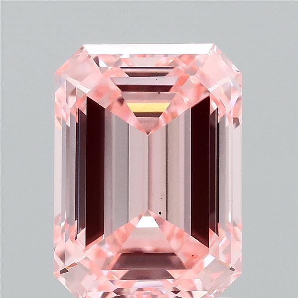 2ct Emerald FANCY VIVID PINK VS2 Lab Created Diamond
