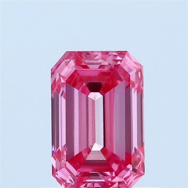 0.73ct Emerald FANCY VIVID PINK VVS2 Lab Created Diamond