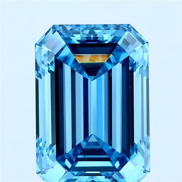 3.56ct Emerald FANCY VIVID BLUE VVS2 Lab Created Diamond