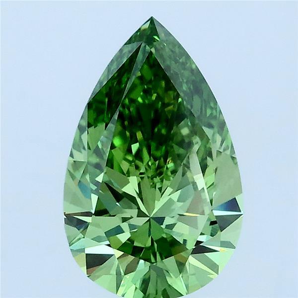 1.5ct Pear FANCY VIVID GREEN VS1 Lab Created Diamond