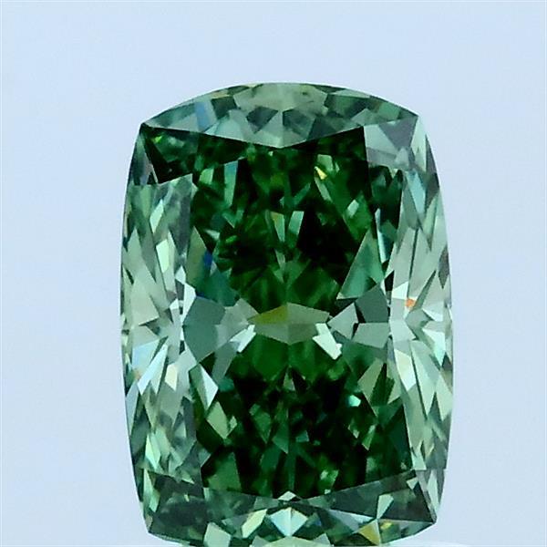 1.08ct Cushion FANCY VIVID GREEN VS1 Lab Created Diamond