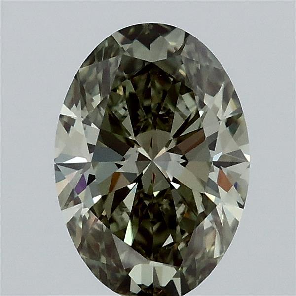 1.02ct Oval FANCY VIVID GREEN VVS2 Lab Created Diamond