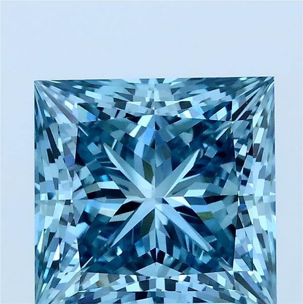 2.59ct Princess FANCY VIVID BLUE VVS2 Lab Created Diamond