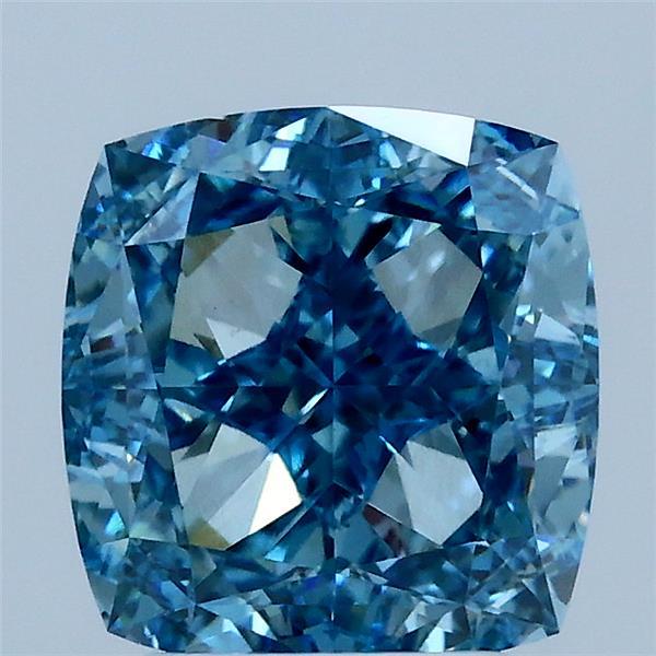 3.11ct Cushion FANCY VIVID BLUE VS1 Lab Created Diamond