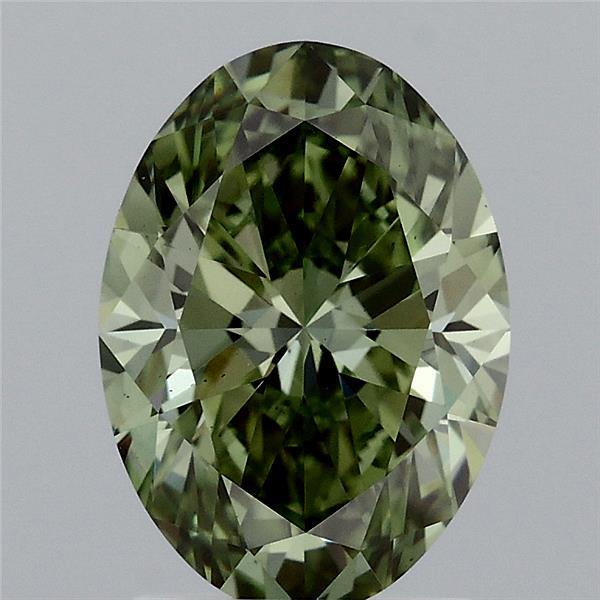 1.99ct Oval FANCY VIVID GREEN VS2 Lab Created Diamond