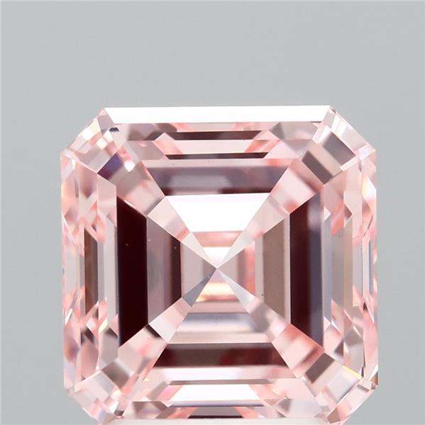 3.06ct Asscher FANCY INTENSE PINK VS1 Lab Created Diamond