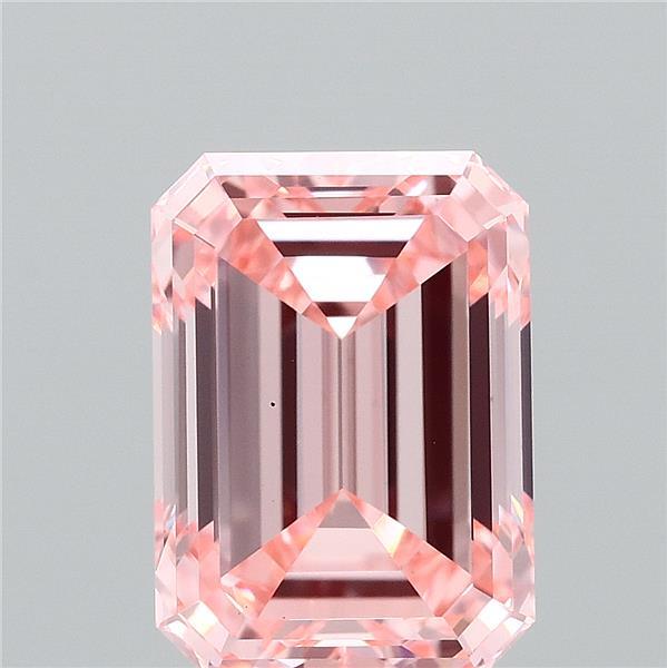 2.17ct Emerald FANCY VIVID PINK VS1 Lab Created Diamond