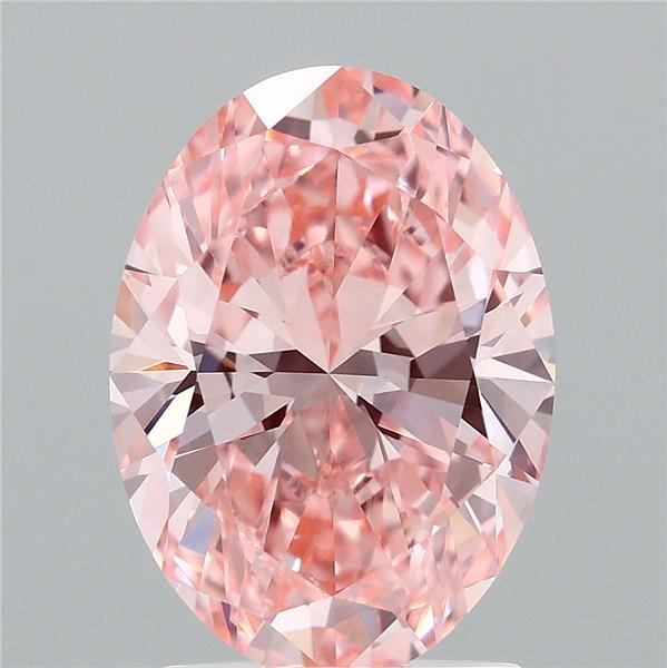 2.01ct Oval FANCY VIVID PINK VVS2 Lab Created Diamond