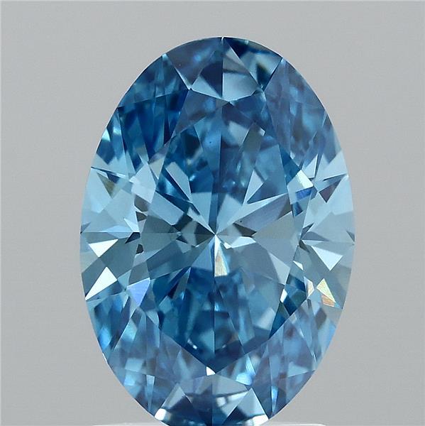 1.62ct Oval FANCY VIVID BLUE VS1 Lab Created Diamond