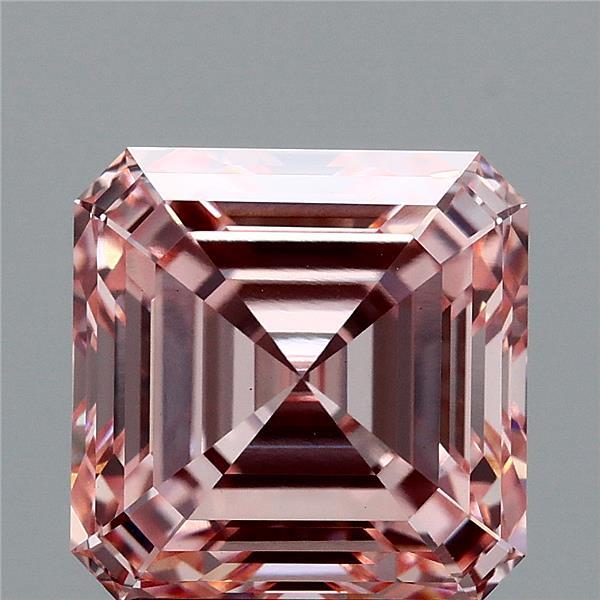 3.06ct Asscher FANCY VIVID PINK VVS2 Lab Created Diamond