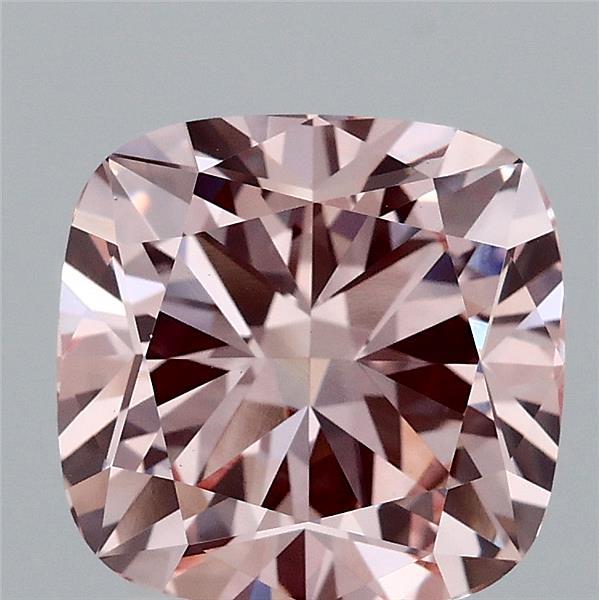3.09ct Cushion FANCY INTENSE PINK VVS2 Lab Created Diamond
