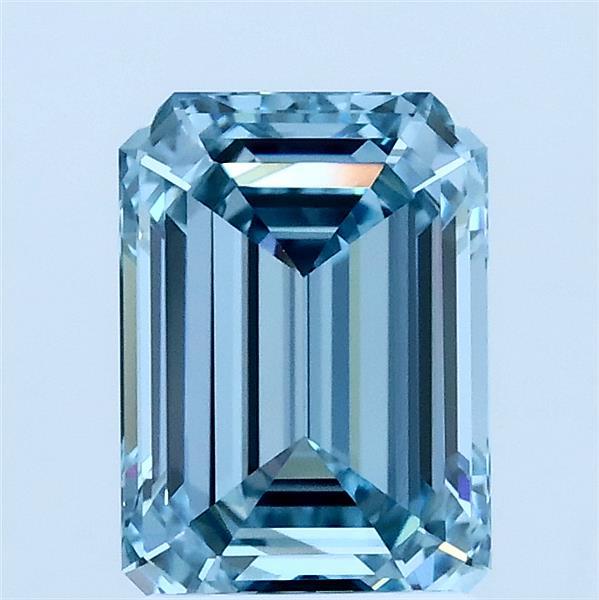 1.82ct Emerald FANCY VIVID BLUE VVS1 Lab Created Diamond