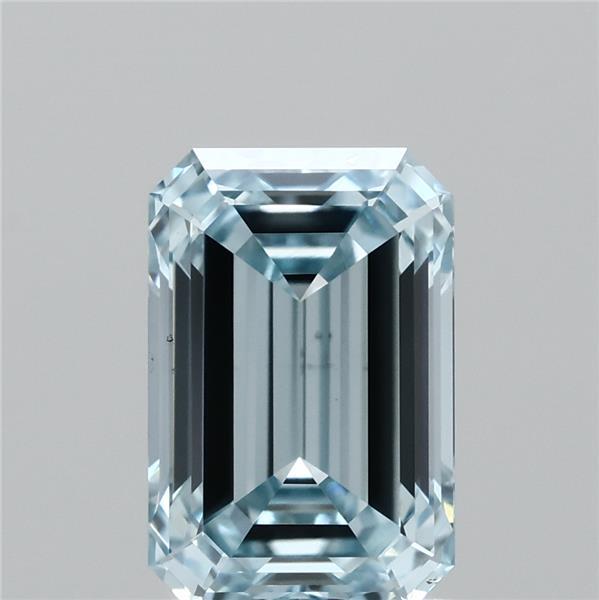 1.51ct Emerald FANCY VIVID BLUE VS1 Lab Created Diamond
