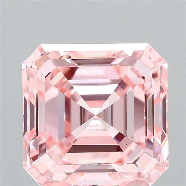 3.22ct Asscher FANCY VIVID PINK VS1 Lab Created Diamond
