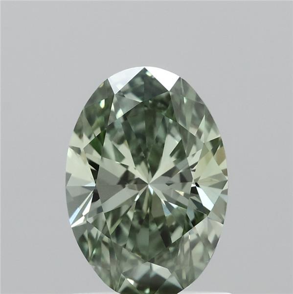 1.07ct Oval FANCY VIVID GREEN VVS2 Lab Created Diamond