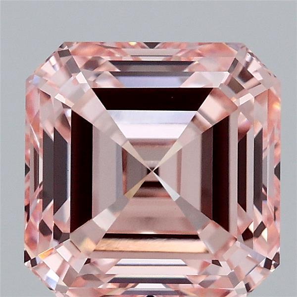 3.08ct Asscher FANCY INTENSE PINK VS1 Lab Created Diamond