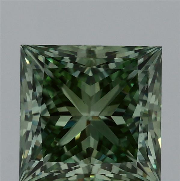 2ct Princess FANCY VIVID GREEN VS1 Lab Created Diamond