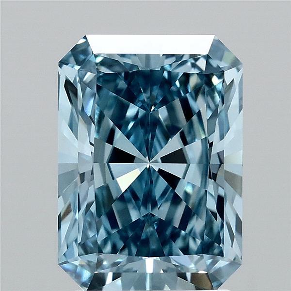 2.65ct Radiant FANCY VIVID BLUE VVS2 Lab Created Diamond