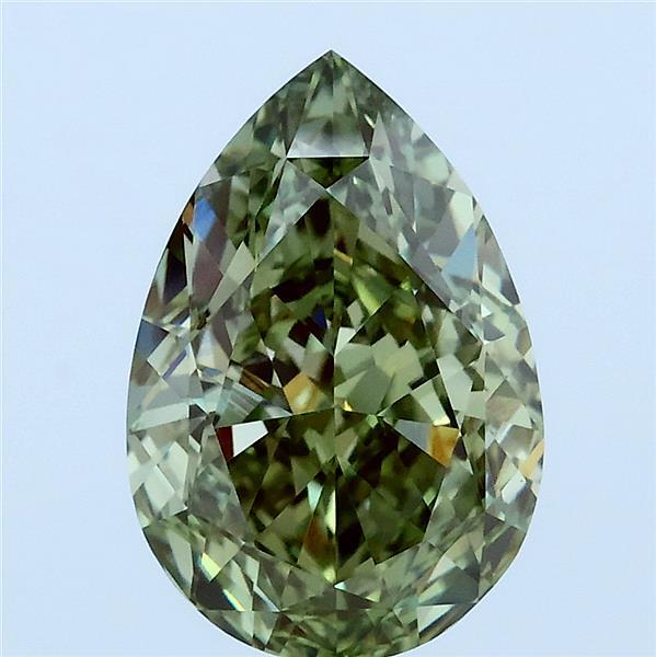 3.05ct Pear FANCY VIVID GREEN VVS2 Lab Created Diamond