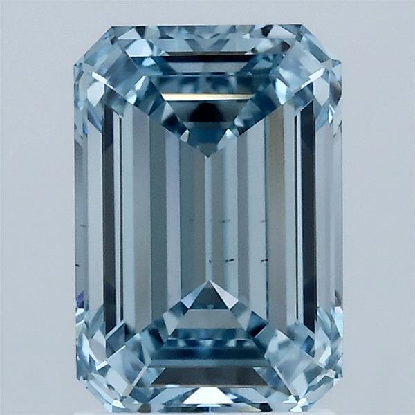 2.02ct Emerald FANCY VIVID BLUE VVS2 Lab Created Diamond