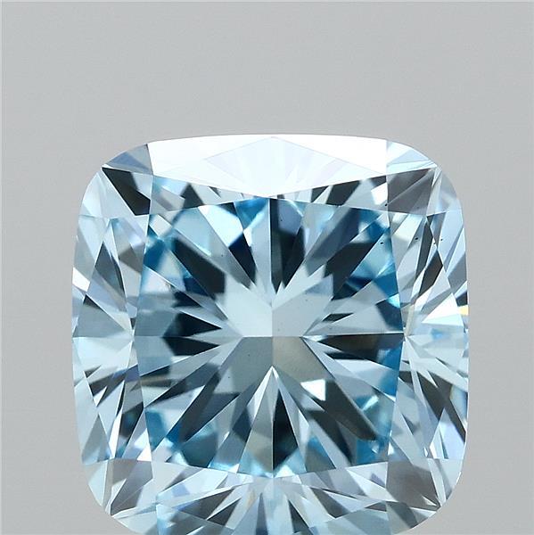 2.52ct Cushion FANCY VIVID BLUE VS1 Lab Created Diamond