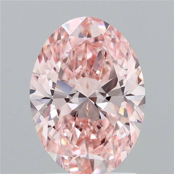 2.05ct Oval FANCY VIVID PINK VVS2 Lab Created Diamond