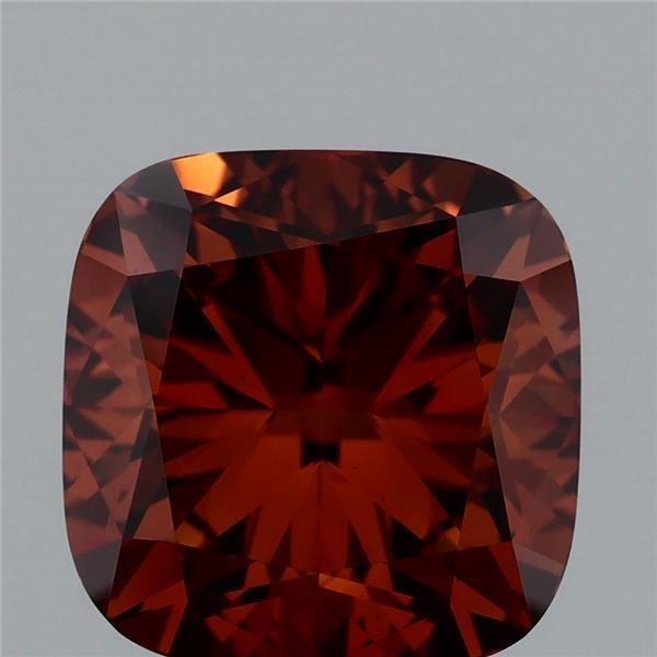 3.38ct Cushion FANCY ORANGY BROWN VS2 Lab Created Diamond